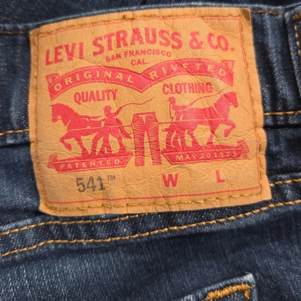 Levis 541 Athletic Taper Jeans Men 44x29 Blue Medium Wash Stretch Denim Mid Rise